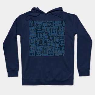 Blocks Black on Dark Blue Hoodie